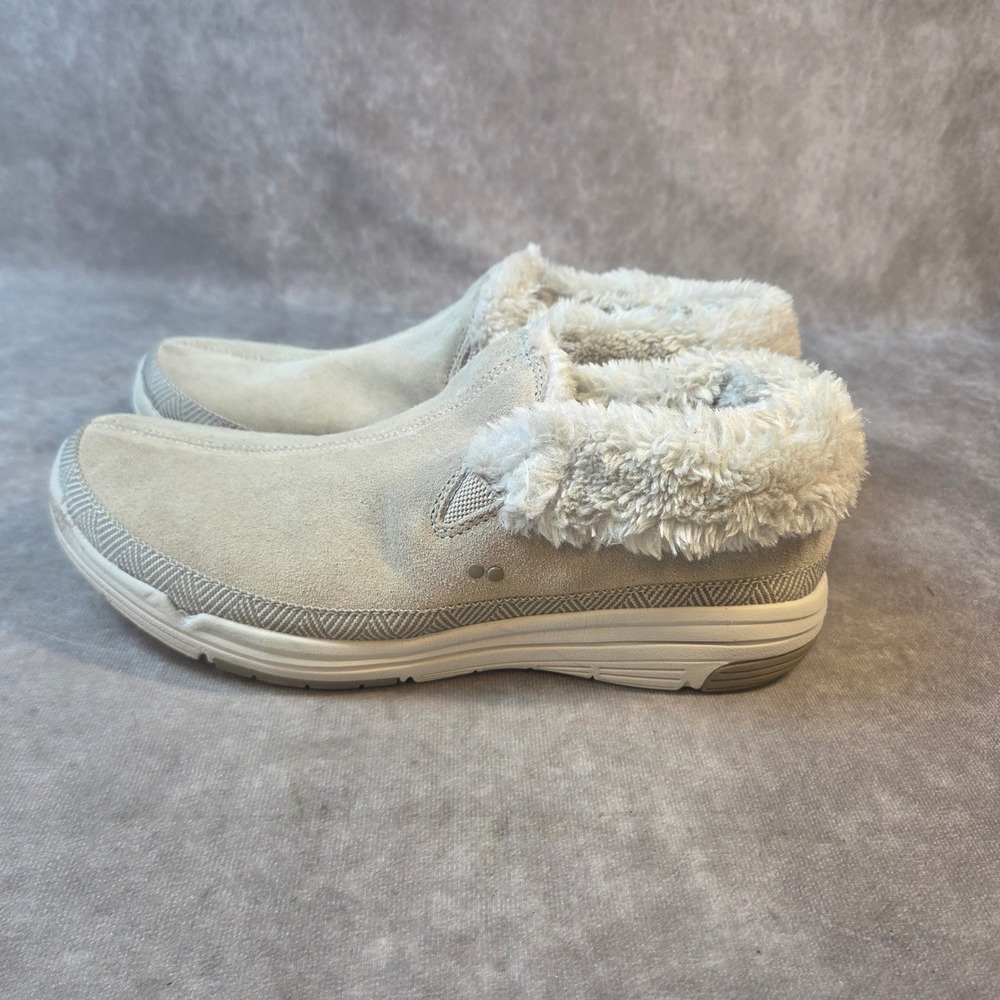 Ryka Adventure Mid Beige Suede Faux Fur Slip On Walking Shoes Womens 10M